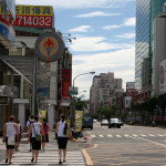 The team walking the streets of Kaohsiung